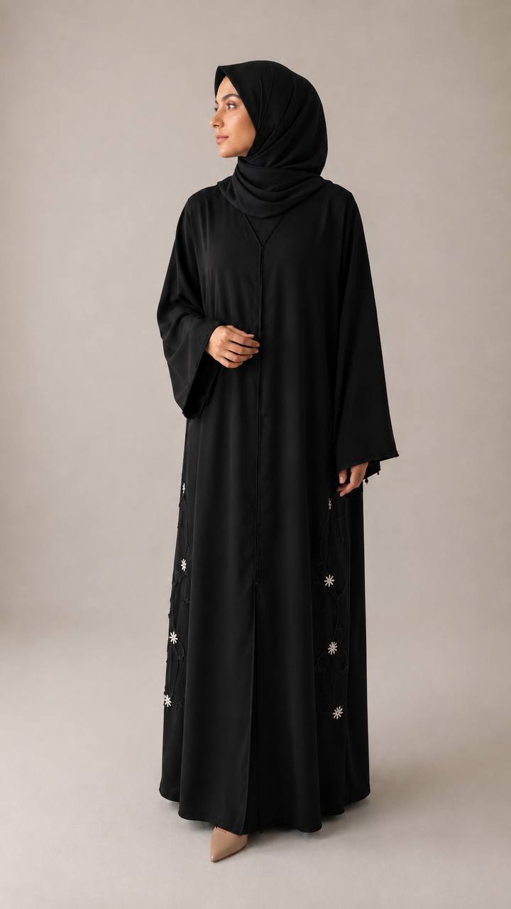 Noore |Aurelia  Abaya – Elegant Black